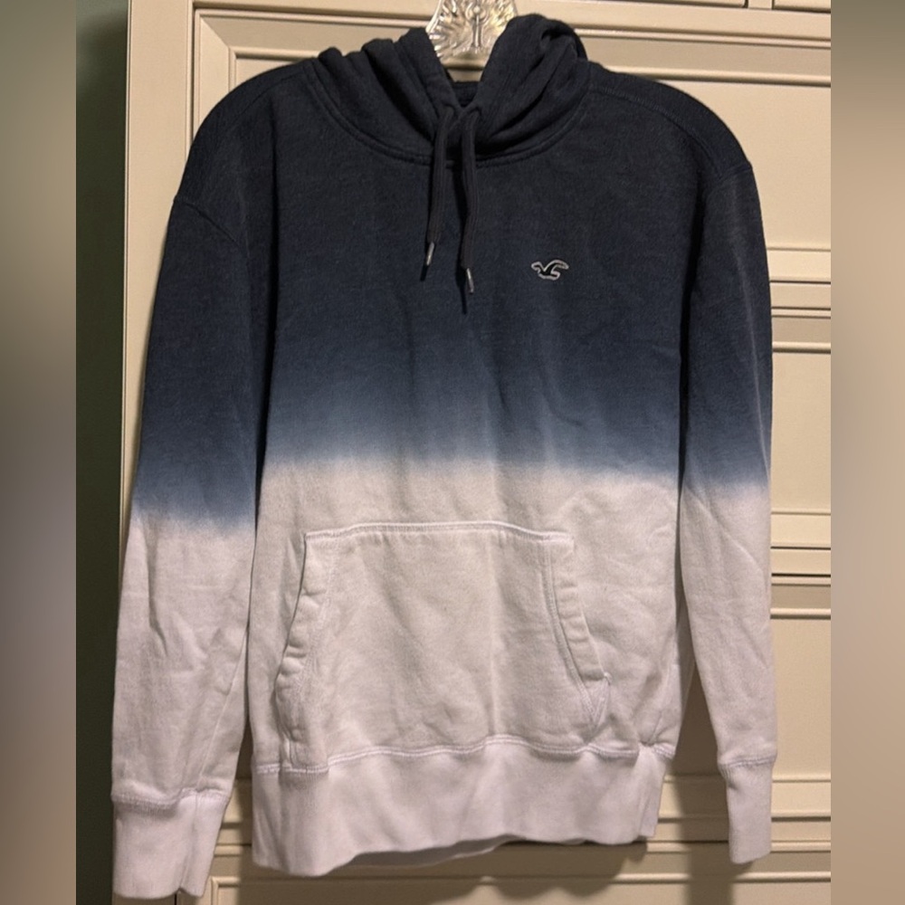 Hollister Blue and White Ombre Hoodie